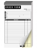 Order Form Pad 2 Part Carbonless Book, Tear Off Carbon Copy White and Yellow Pages, Chipboard Backin