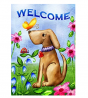 Toland Home Garden Welcome Dog 28 x 40 Inch Decorative Cute Puppy Spring Summer Double Sided House F