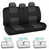 BDK PolyPro Car Seat Covers, Full Set in Charcoal on Black – Front and Rear Split Bench Protection