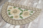 Brumlow Mills Sunflower Braid Printed Pattern Rustic Floral Area Rug for Kitchen, Entryway, Bathroom