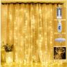 Curtain Lights 300 Led Window Curtain String Light with 8 Modes Remote Control Curtain Fairy Lights 