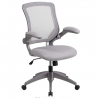 Flash Furniture Mid-Back Gray Mesh Swivel Ergonomic Task Office Chair with Gray Frame and Flip-Up Ar