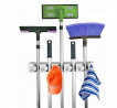 Home- It Mop and Broom Holder, 5 Position with 6 Hooks Garage Storage Holds up to 11 Tools, Storage 