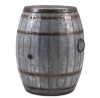 IMAX Vineyard Wine Barrel Storage Table – Vintage Inspired Iron Barrel, Rustic Metal Accent Table,