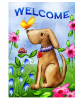 Toland Home Garden Welcome Dog 28 x 40 Inch Decorative Cute Puppy Spring Summer Double Sided House F